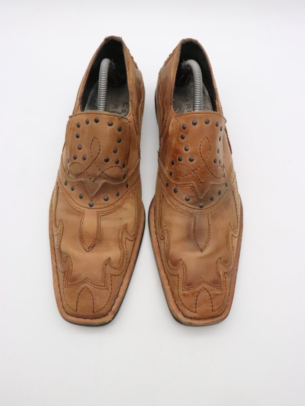 Lounge By Mark Nason U Rock Men's Size 10.5 Square Toe Loafers Brown Leather